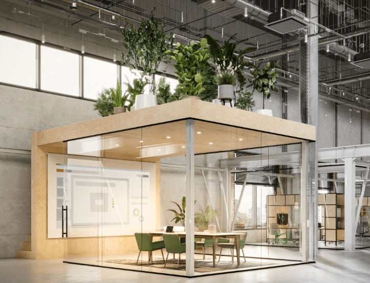 <br />
a glass structure with plants on top<br />
